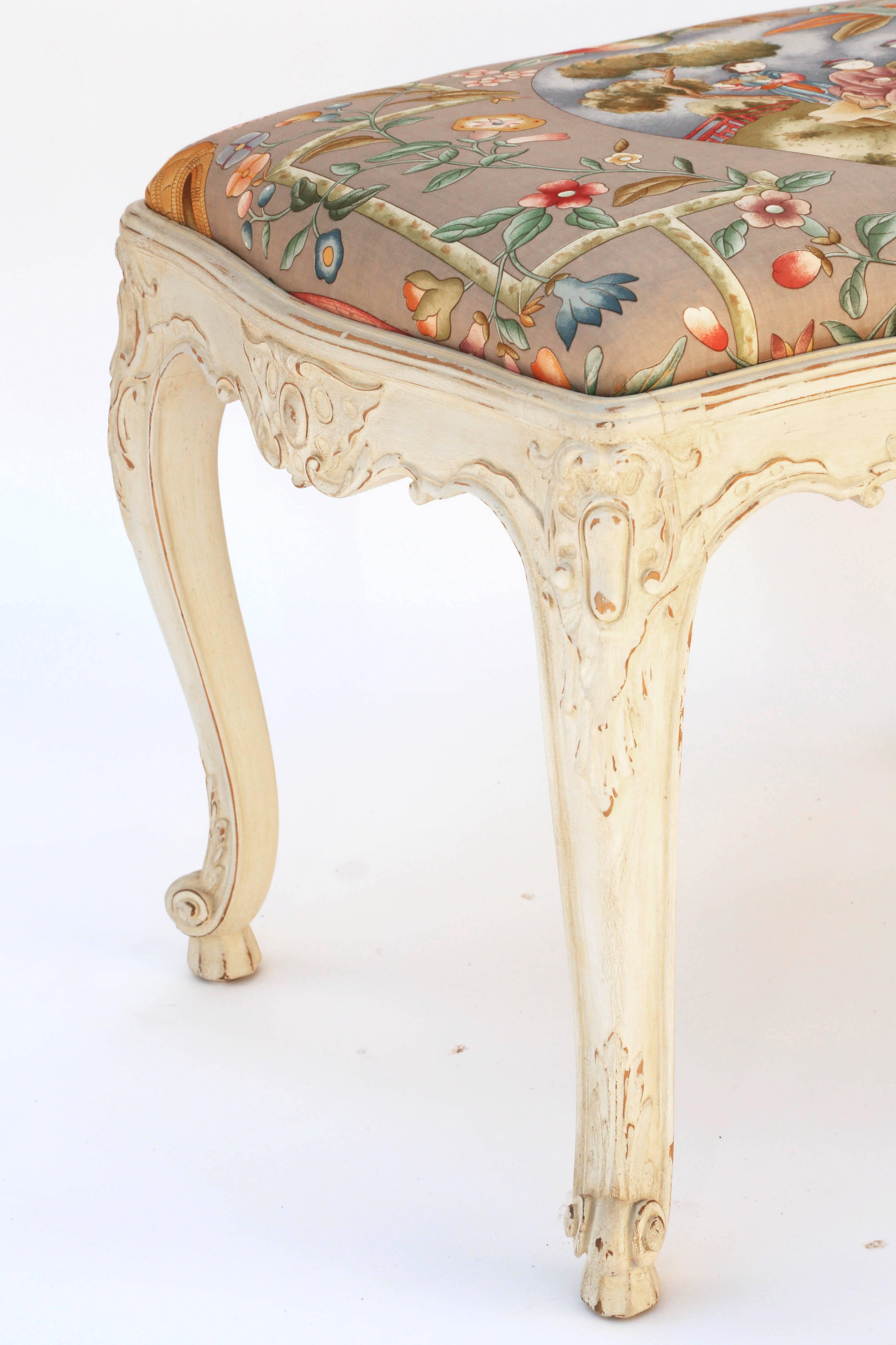 Taburete Luis XV Pintado Siglo XIX en venta 2