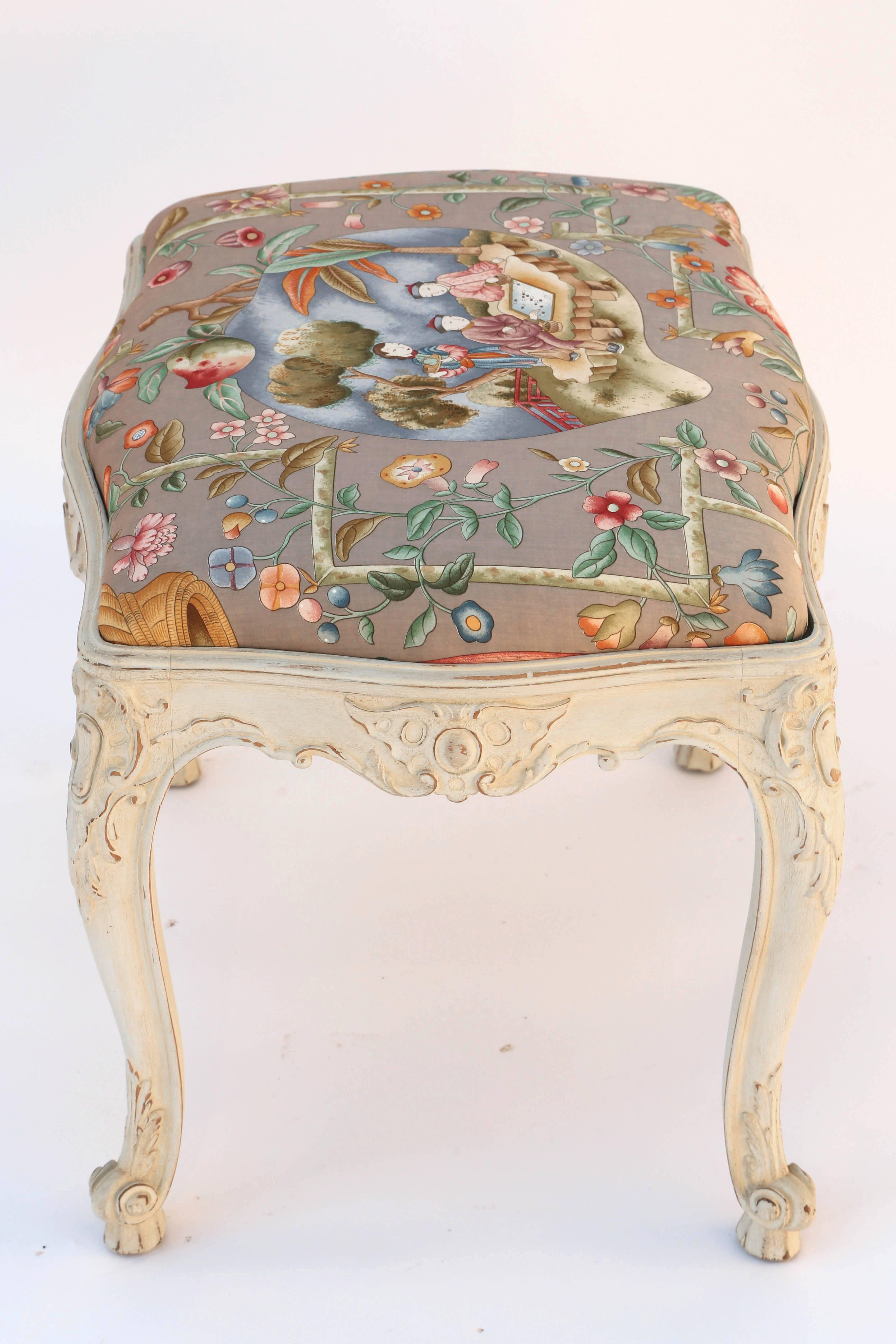 19th Century Painted Louis XV Stool For Sale 4