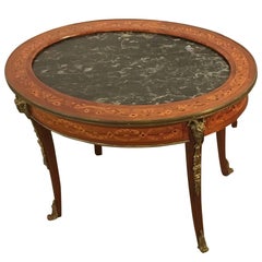  Louis XV Style Marble-Top Bronze-Mounted Coffee Table