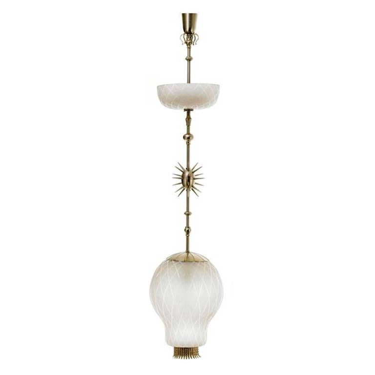 Exceptional Swedish Mid-Century Modern NeoclassicalChandelier Axel Einar Hjort