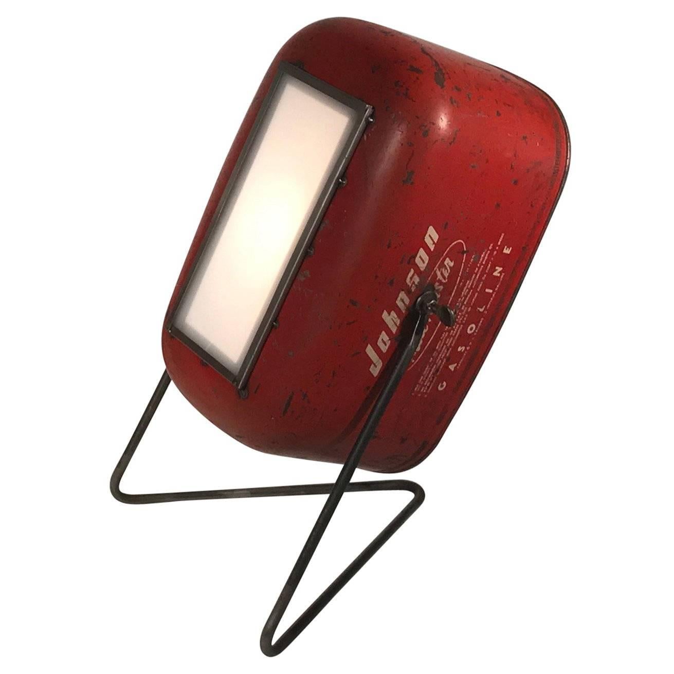 Vintage Gas Cans as Floor Lamp Spotlights For Sale