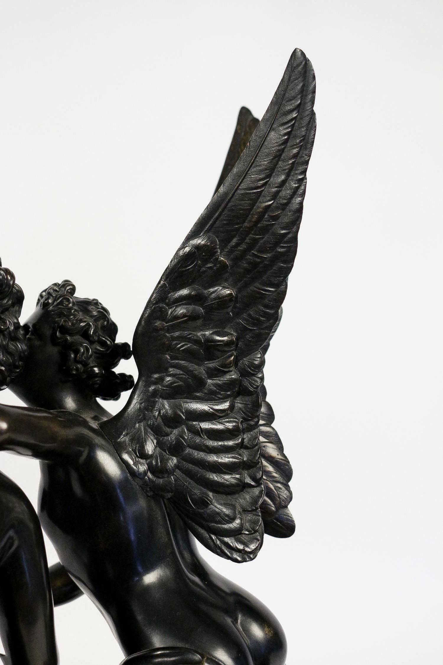 Annunciation Bronze Sculpture, French Romantic Period Circa 1830-1840 For Sale 4