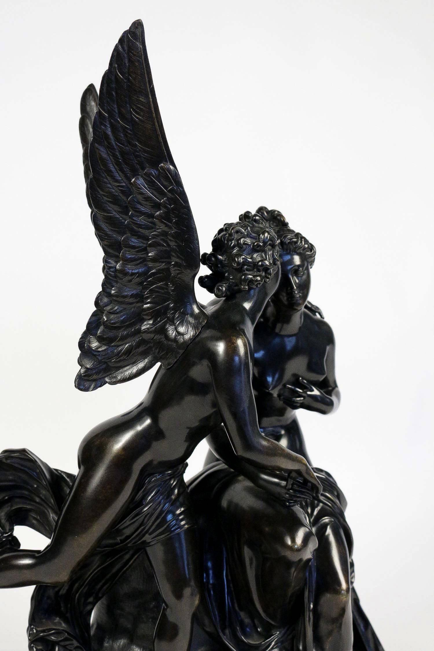 Annunciation Bronze Sculpture, French Romantic Period Circa 1830-1840 In Excellent Condition For Sale In Saint Ouen, FR