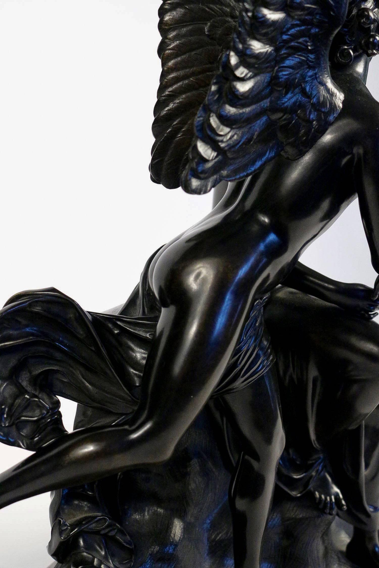 Annunciation Bronze Sculpture, French Romantic Period Circa 1830-1840 For Sale 2
