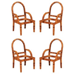 Outstanding Restored Set of Four Vintage Cane Chairs by Bielecky Brothers