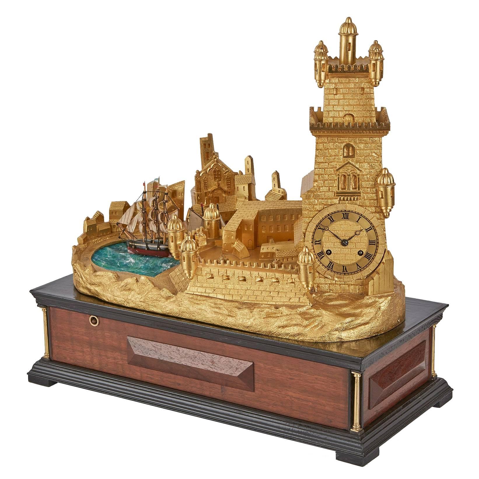 French Antique Ormolu Automaton Clock of the Torre De Belém