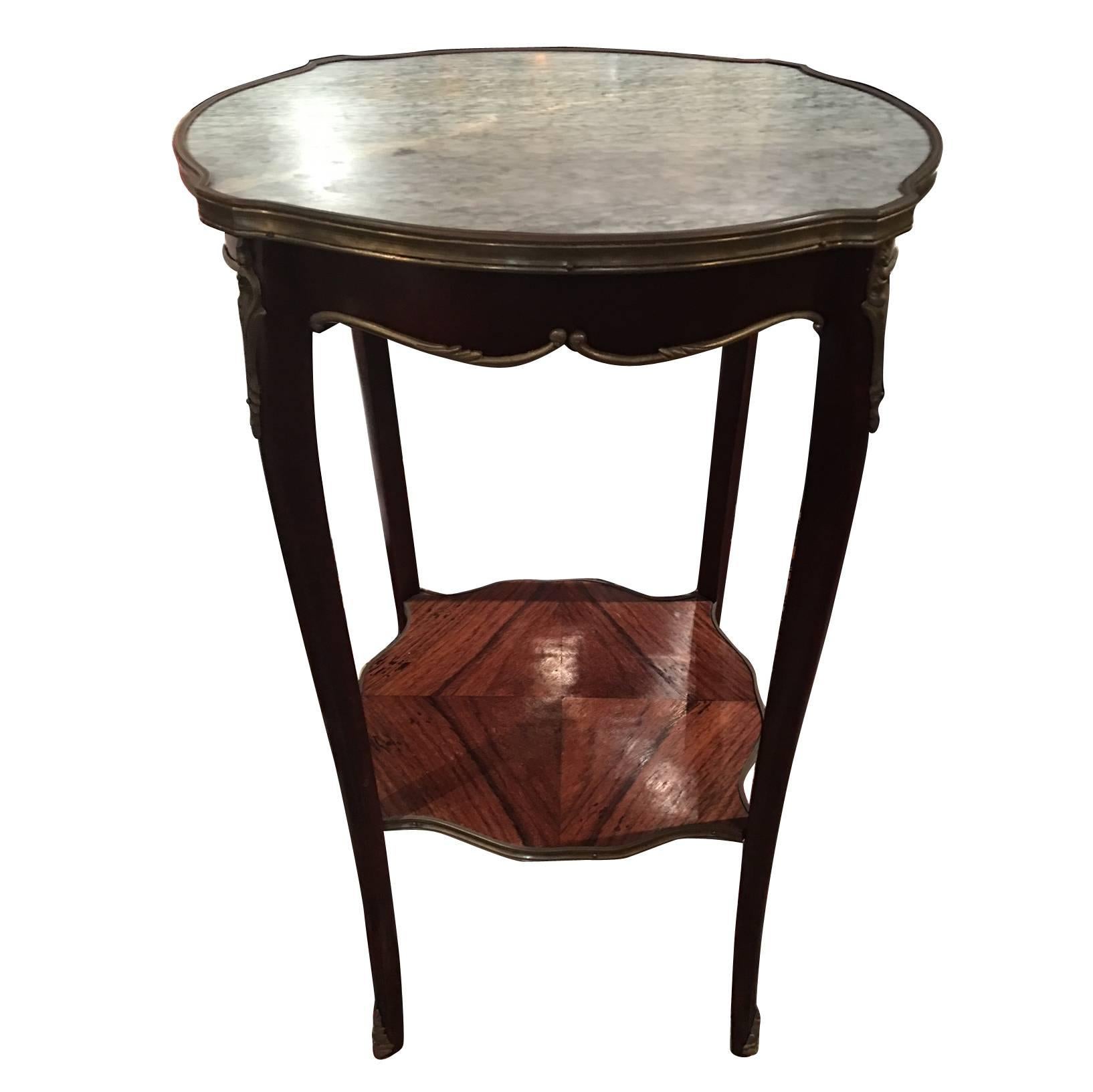 Louis XV Style Gilt and Marble-Top Gueridon or Side Table, Early 20th Century