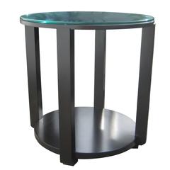 Ottavia Contemporary Round Solid Wood Occasional Table in with Steel Detai 5