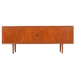 Svend Aage Larsen Danish Teak Tambour Door Credenza