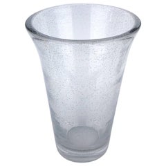 Very Large Daum Bubbled Glass Vase