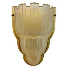 French Art Deco "Waterfall" Sconce Signed by Sabino