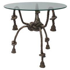 Maison Jansen Style Solid Brass Rope Table 6