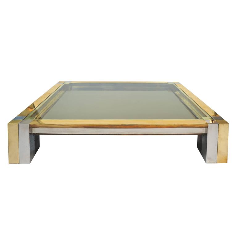 Coffee Table Chrome Br And Wood Attributed To Nucci Vals Impressive 1960s Square Coffee Table By Nucci Vals