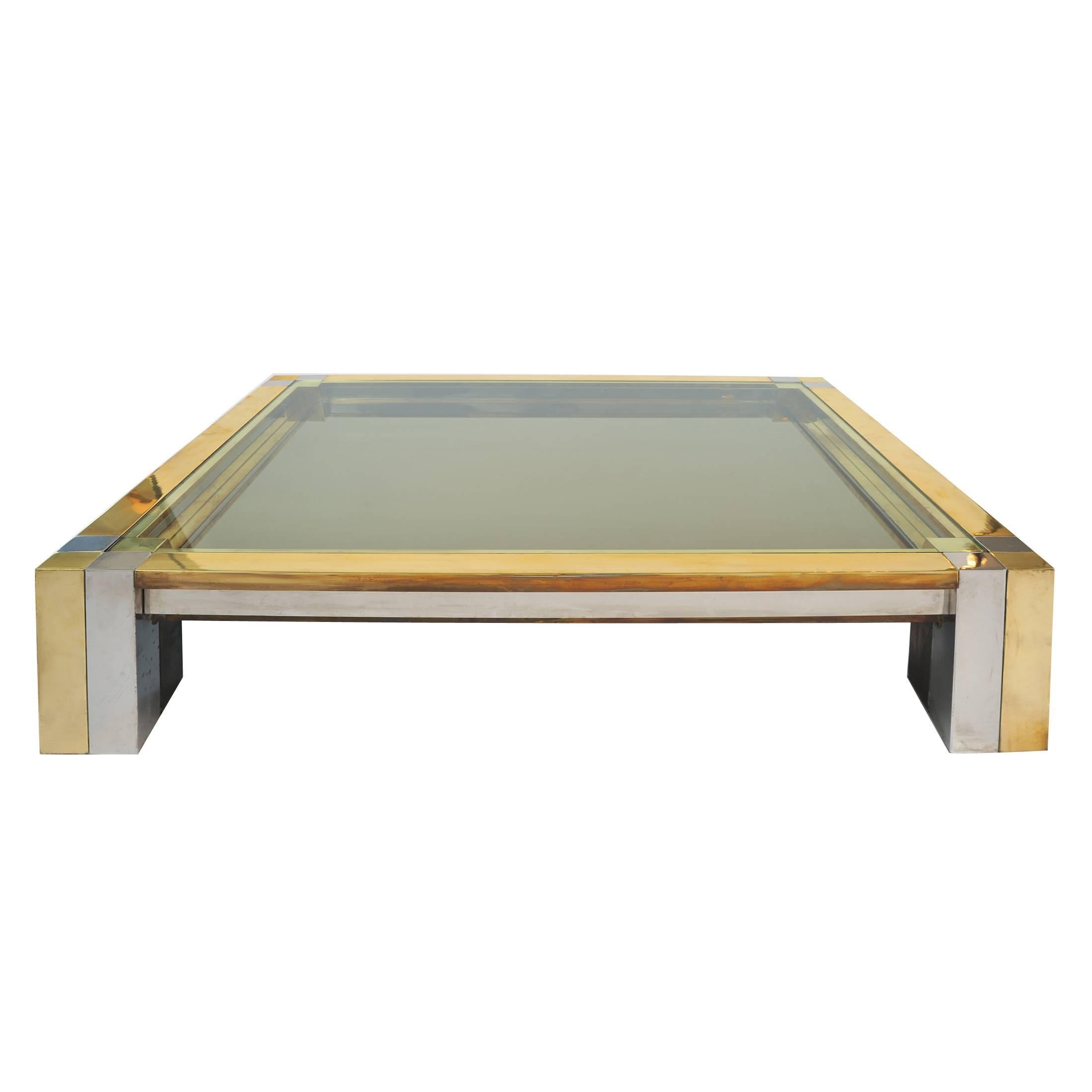 Pair Of Chrome And Glass Coffee Tables, Nucci Valsecchi, Italy, Pair Of Chrome And Glass Coffee Tables, Nucci Valsecchi, Italy,