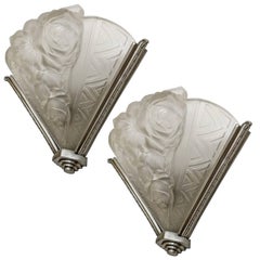 Pair of French Art Deco Wall Sconces signed by Verdun
