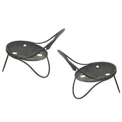 Mathieu Matégot, Pair of Chairs Model "Copacabana" in Genuine Vintage Condition 9