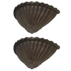 J.C.Moreux Awesome Rarest Heavy Solid Patinated Bronze Pair of Sconces 6