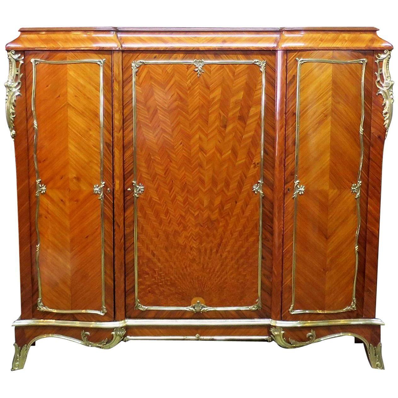 Rosewood Cabinet Attributed to Millet Sunbeam Veneer St LXV Bronze Accents