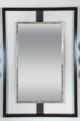 Paul Marra Negative Space Mirror with Distressed Silver Inner Frame