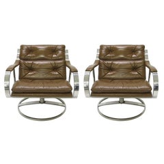 Pair of Wide Lounge Chairs by Gardner Leaver for Steelcase, USA 1970s