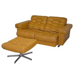 Vintage De Sede DS-P Reclining Sofa in Cognac Leather, 1970s 7