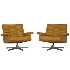 Vintage De Sede Ds 35 Executive Swivel Armchairs, 1970s 1
