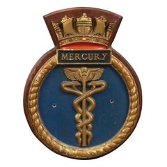 Vintage HMS Mercury Ship's Badge