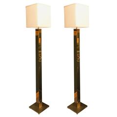 Pair of Karl Springer Brass Floor Lamps 8