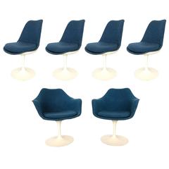 Set of Six Eero Saarien Fully Upholstered Chairs for Knoll Two-Arm four Side 3