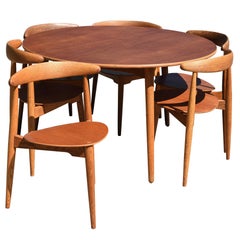 Hans J. Wegner "The Heart Set" Dining Room Set with Six Chairs
