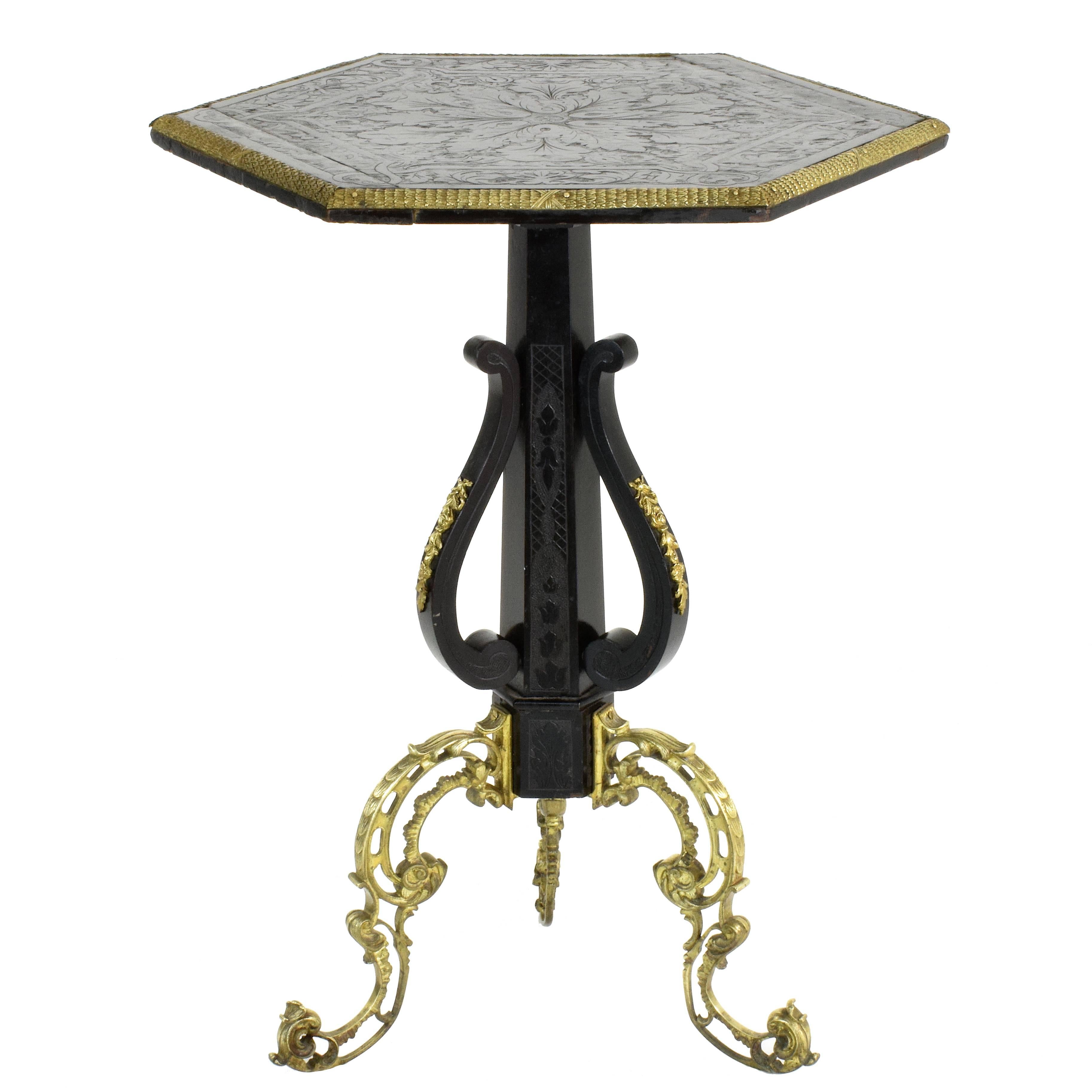 French Antique Napoleon III Folding Pedestal Table