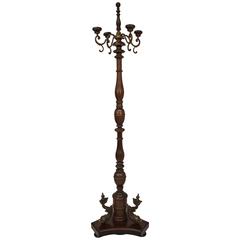 Italian Coat Rack with Brass Dolphin Decoration on Base 8