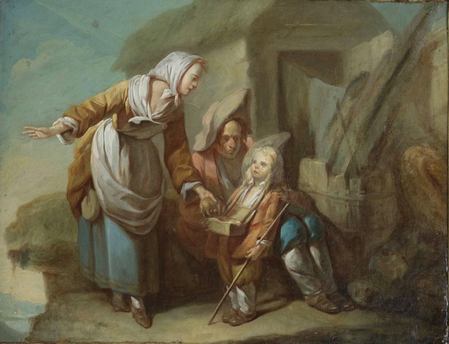 Romantic French School Late 18th Century Oil on Canvas ''The Departure'', circa 1790