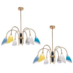 Multicolored 1950s Italian Chandelier
