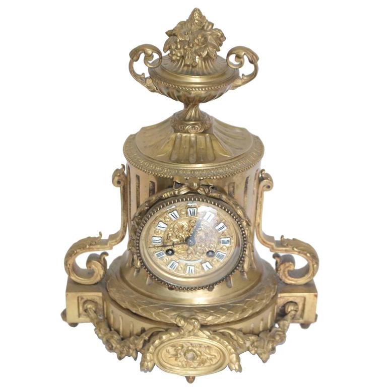 Tiffany and Co. 19th Century Bronze Mantel Clock For Sale at 1stDibs