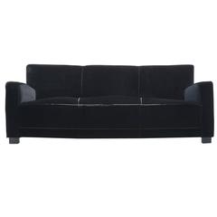 Voluptuous Black Three-Seat Sofa