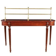 Small Scale George III Period Mahogany Server with Brass Gallery