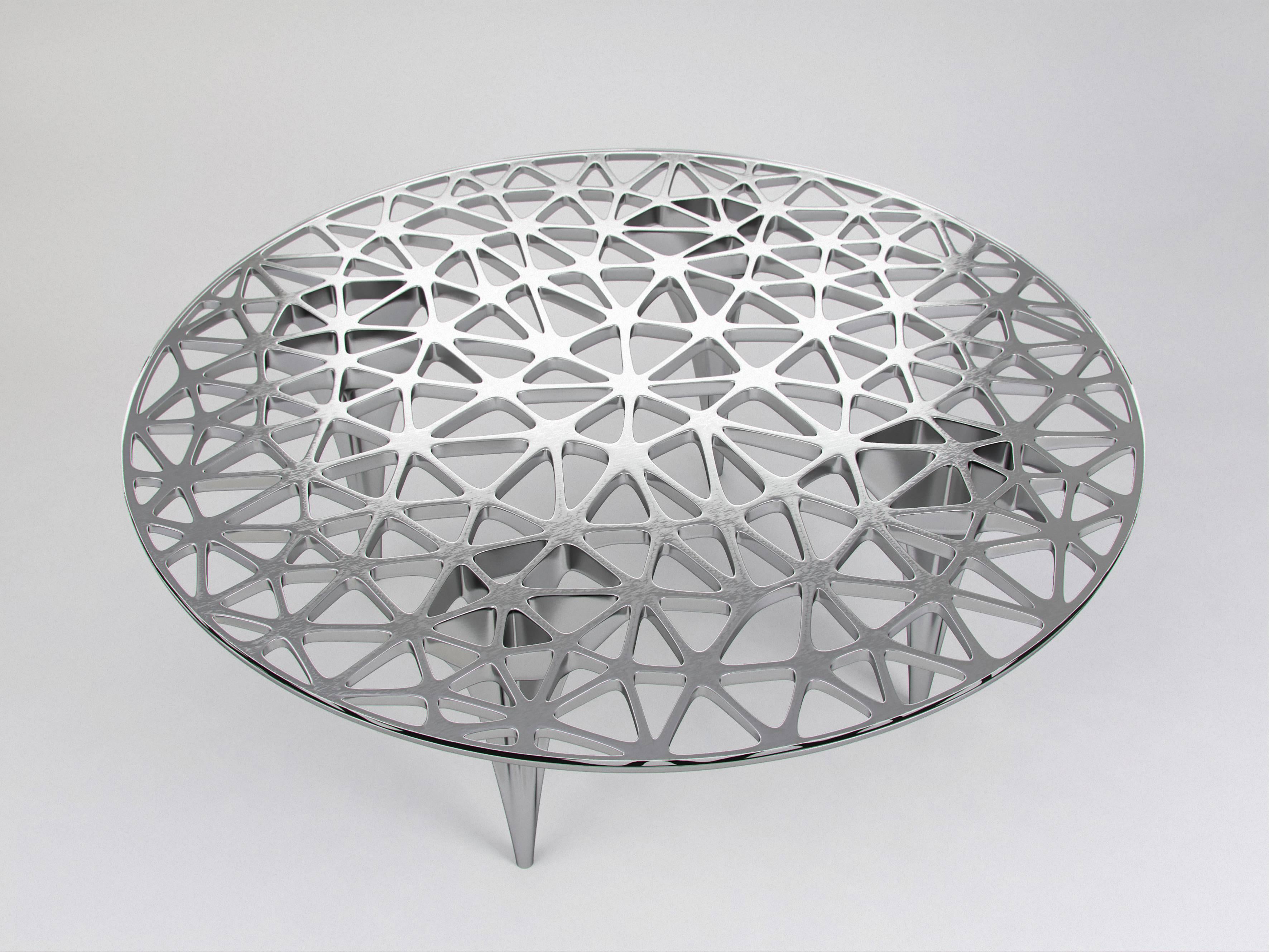 Polished Sedona Stainless Steel Round Coffee Table by Janne Kyttanen For Sale