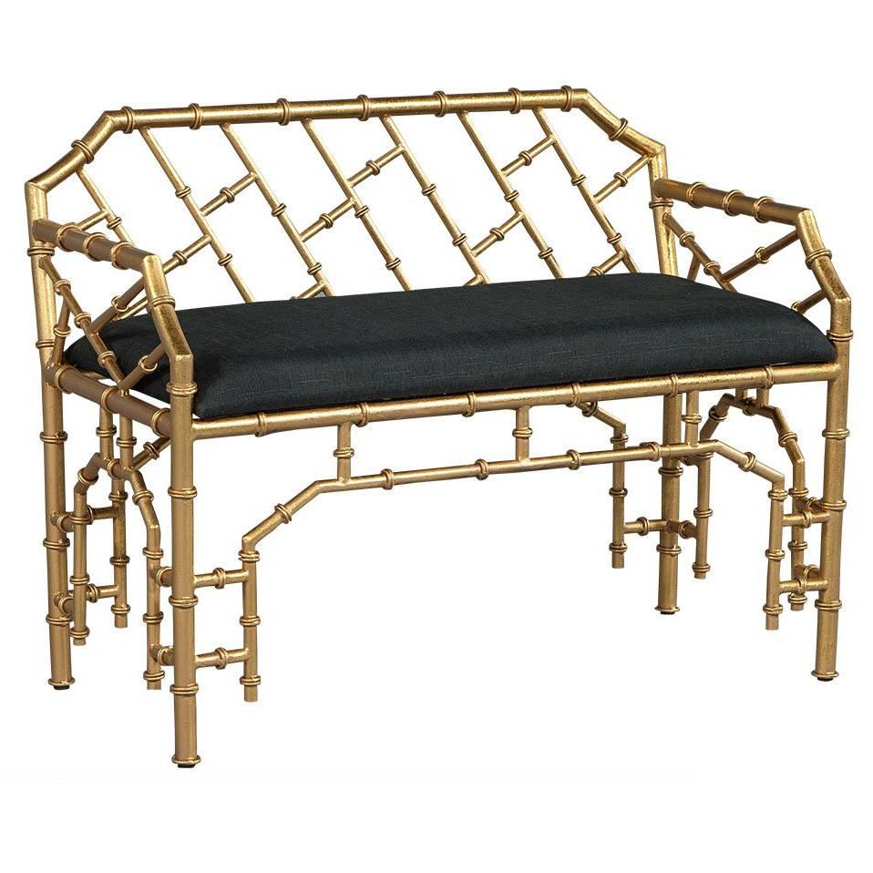 Faux Bamboo Gilded Bench
