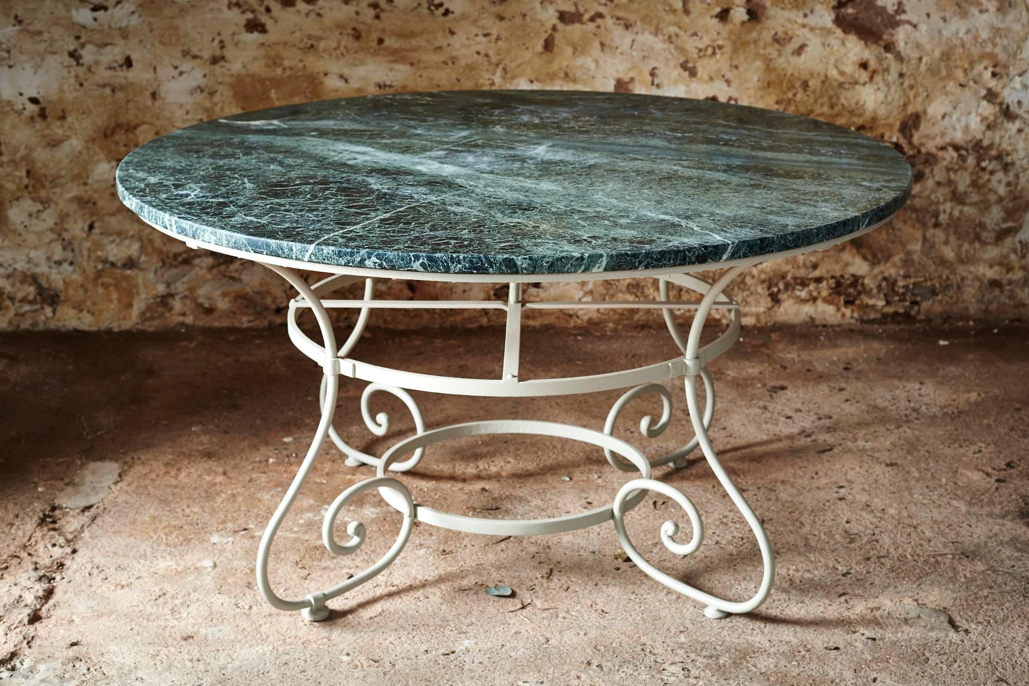 Cast 19th Century Dining Table with Marble Top