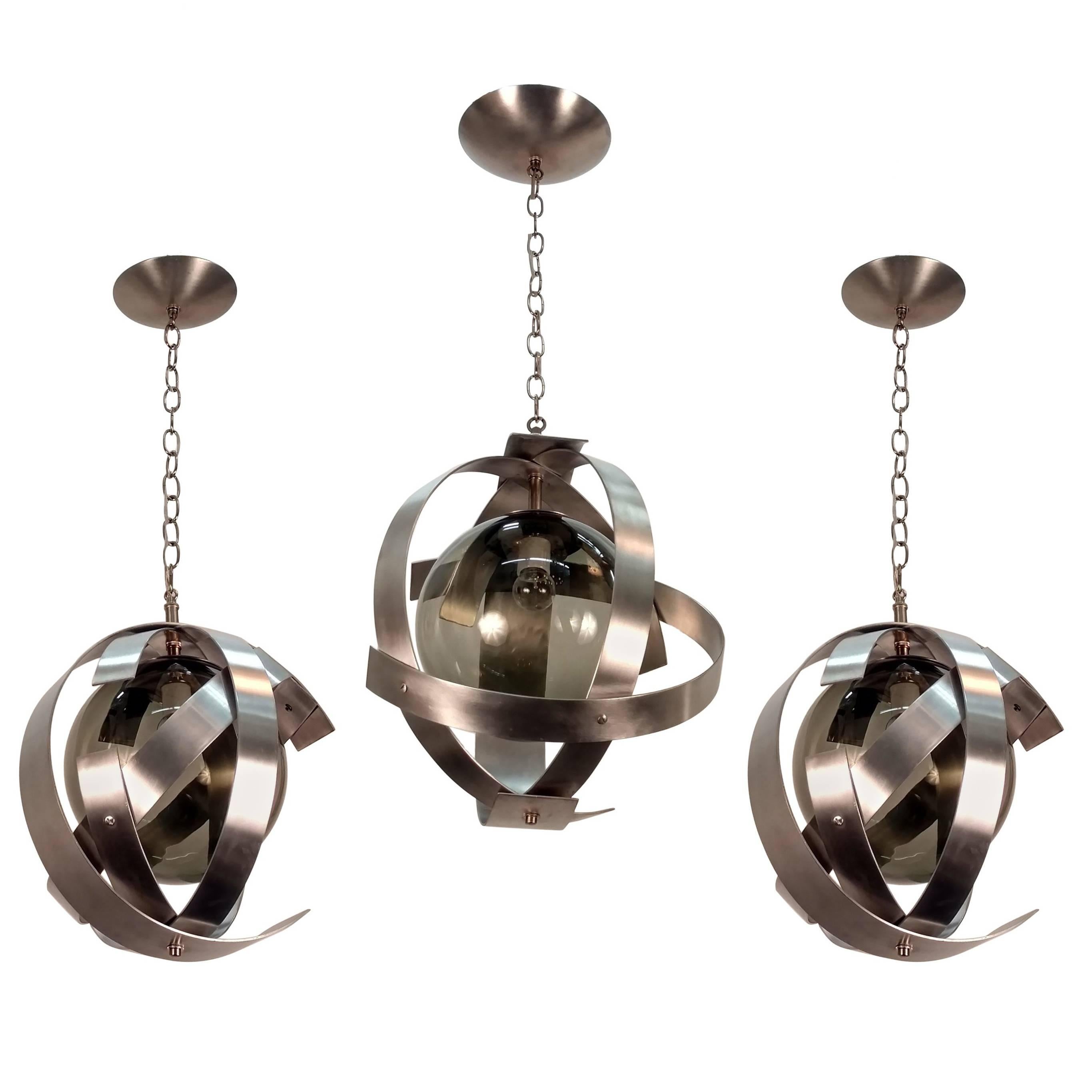 Orb Aluminium Chandeliers For Sale