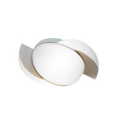 Collision Small Table Light, Gold Galvanic with White Acrylic by Lara Bohinc