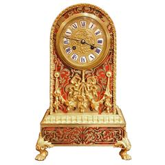 19th Century French Napoleon III Period Boulle and Ormolu Clock 7