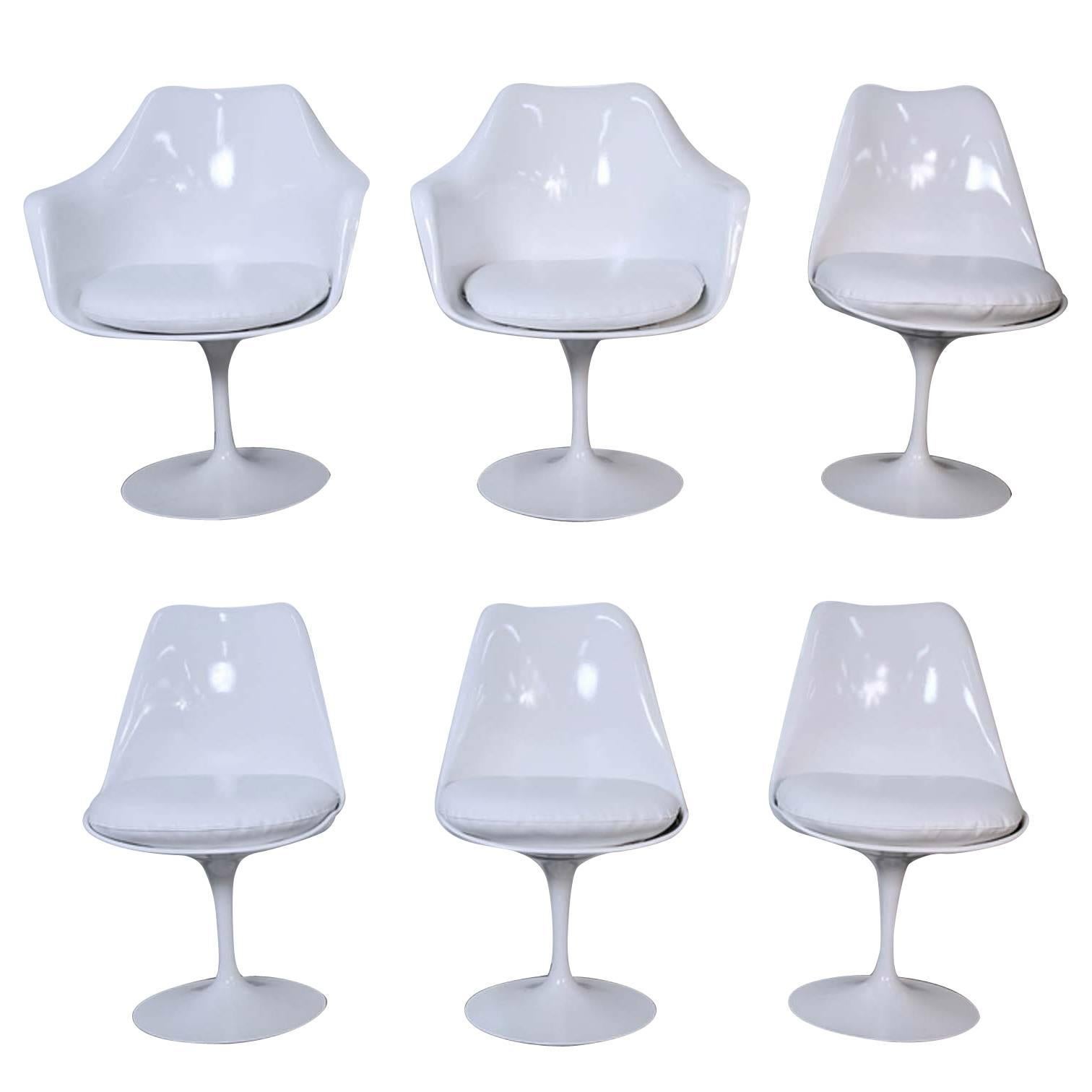Set of Six Mid-Century Eero Saarinen for Knoll Tulip Chairs