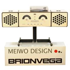 Retro White Brionvega RR 126 Record Player Sideboard Radio, 1965 David Bowie