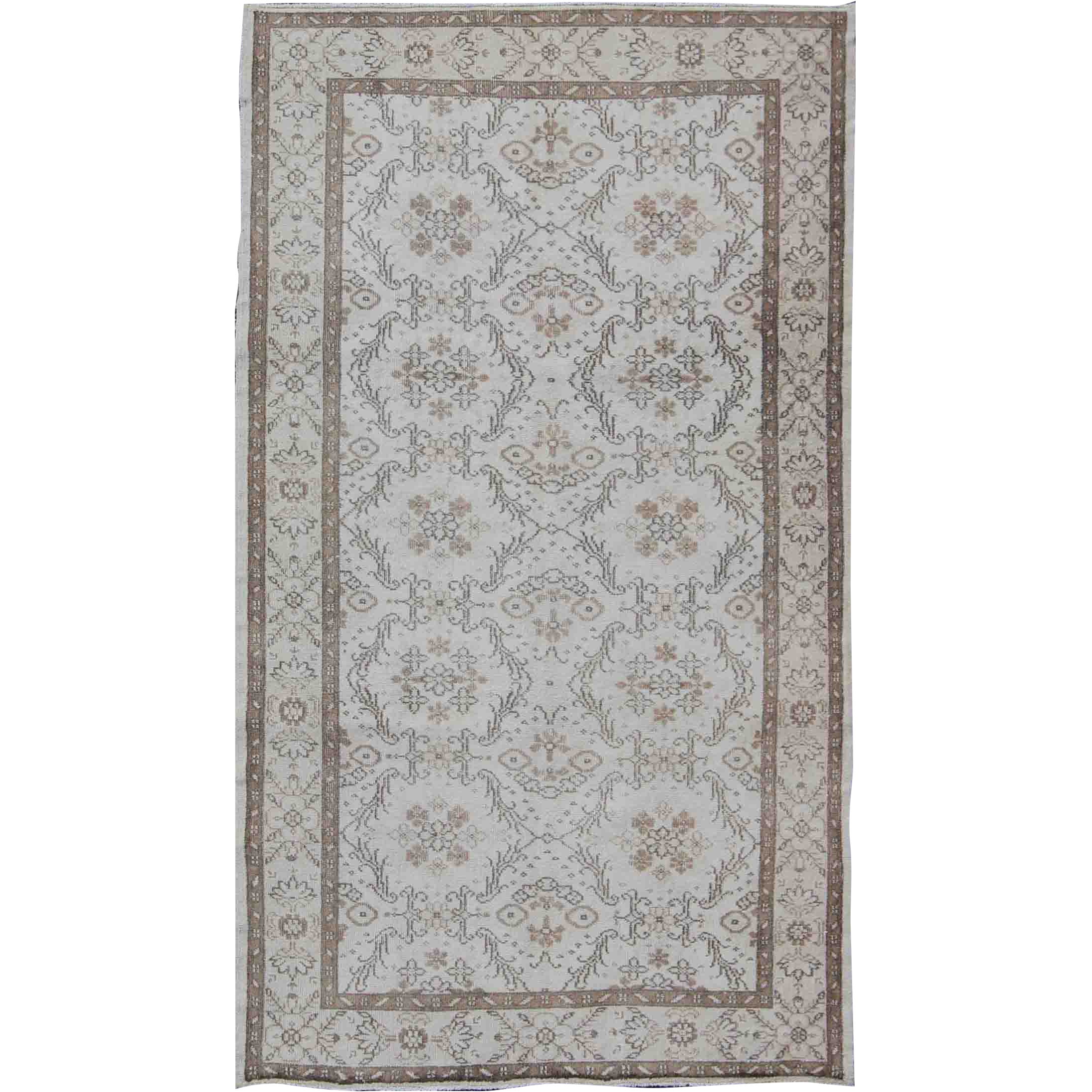 Vintage Turkish Rug with Small-Scale Repeating Pattern and Modern ...