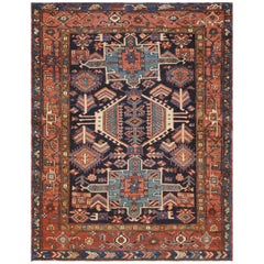 Vibrant tapis persan antique Serapi de la fin du XIXe siècle