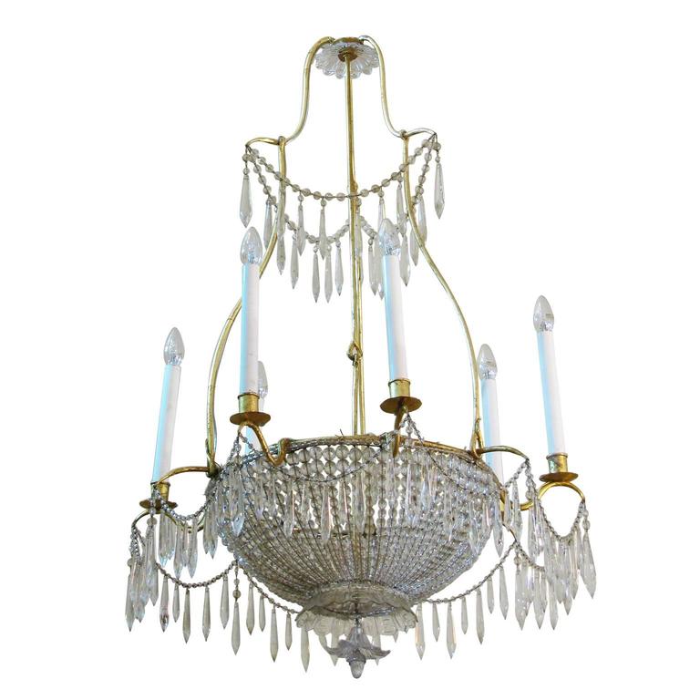 18th Century Style Genoese Chandelier Late 20th For At Late 18th Century Italian Montgolfiere Style Crystal Chandelier