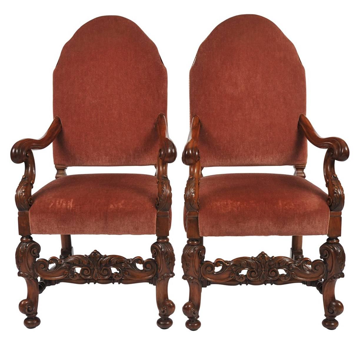 1920s Set of Walnut Dining Chairs