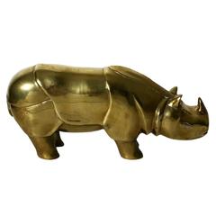 1970s Italian Brass Rhino Figurine